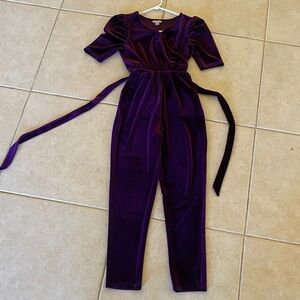 Habitual Velvet Purple Jumpsuit